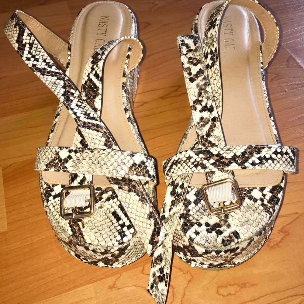 Faux Snakeskin Platform Sandals